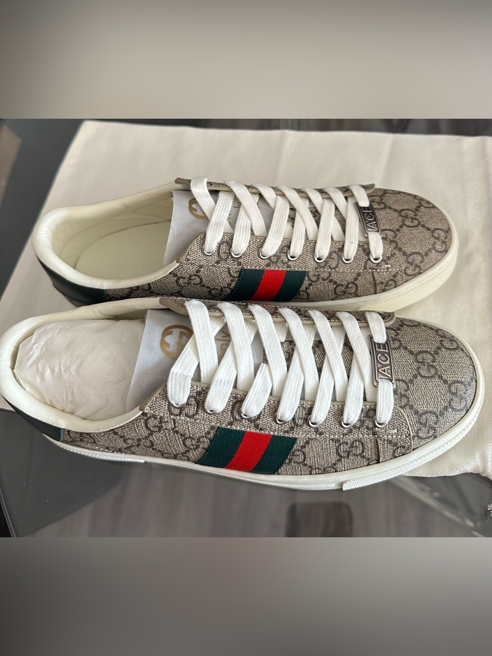 Women's Gucci Ace sneaker with Web Size 9